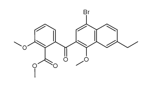 methyl 2-(4-bromo-7-ethyl-1-methoxy-2-naphthoyl)-6-methoxybenzoate Structure