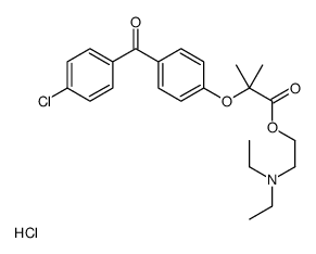2-(diethylamino)ethyl 2-[4-(4-chlorobenzoyl)phenoxy]-2-methylpropanoate,hydrochloride结构式