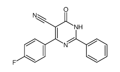 6-(p-fluorophenyl)-4-oxo-2-(phenyl)-3,4-dihydropyrimidine-5-carbonitrile结构式