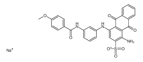 1-Amino-9,10-dihydro-4-[[3-[(4-methoxybenzoyl)amino]phenyl]amino]-9,10-dioxo-2-anthracenesulfonic acid sodium salt结构式