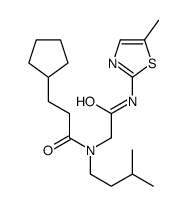 3-cyclopentyl-N-(3-methylbutyl)-N-[2-[(5-methyl-1,3-thiazol-2-yl)amino]-2-oxoethyl]propanamide结构式