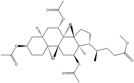 3α,7β,12α-Triacetoxy-5β-cholan-24-oic acid methyl ester结构式