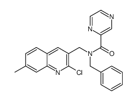 Pyrazinecarboxamide, N-[(2-chloro-7-methyl-3-quinolinyl)methyl]-N-(phenylmethyl)- (9CI) structure