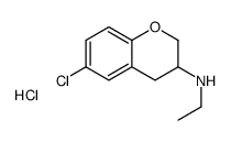 6-chloro-N-ethyl-3,4-dihydro-2H-chromen-3-amine,hydrochloride Structure