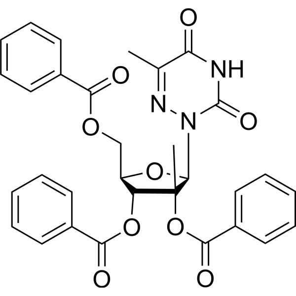 2',3',5'-Tri-O-benzoyl-2'-beta-C-methyl-6-azauridine Structure