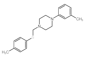 Piperazine, 1-(3-methylphenyl)-4-[[(4-methylphenyl)thio]methyl]-结构式