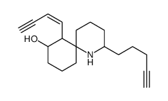 (2R,6R,7α,8β)-7-[(Z)-1-Buten-3-ynyl]-2-(4-pentynyl)-1-azaspiro[5.5]undecan-8-ol结构式