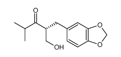(2R)-1-hydroxy-4-methyl-2-(3,4-methylenedioxyphenyl)methyl-3-pentanone结构式