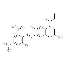 6-[(2-Bromo-4,6-dinitrophenyl)azo]-1,2,3,4-tetrahydro-7-methyl-1-(sec-butyl)-3-quinolinol结构式