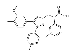 3-[5-(3-Methoxy-4-methyl-phenyl)-1-p-tolyl-1H-pyrazol-3-yl]-2-m-tolyl-propionic acid结构式
