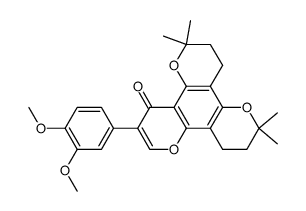 3-(3,4-dimethoxy-phenyl)-6,6,10,10-tetramethyl-7,8,11,12-tetrahydro-6H,10H-dipyrano[2,3-f,2',3'-h]chromen-4-one结构式