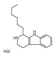 1-hexyl-2,3,4,9-tetrahydro-1H-pyrido[3,4-b]indole,hydrochloride Structure