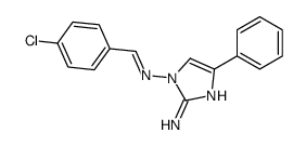 1-[(4-chlorophenyl)methylideneamino]-4-phenylimidazol-2-amine结构式