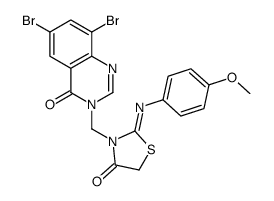 3-[(6,8-dibromo-4-oxoquinazolin-3-yl)methyl]-2-(4-methoxyphenyl)imino-1,3-thiazolidin-4-one结构式