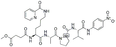 MeOSuc-Lys(2-picolinoyl)-Ala-Pro-Val-pNA结构式