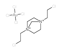 mono(1,4-bis(2-chloroethyl)-1,4-diazabicyclo[2.2.1]heptane-1,4-diium) monogold(IV) tetrachloride结构式