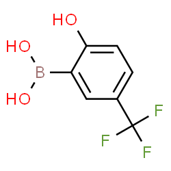(2-hydroxy-5-(trifluoromethyl)phenyl)boronic acid structure