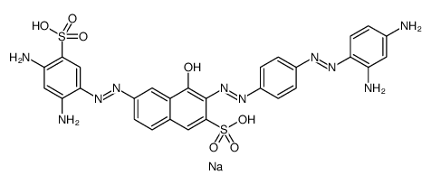 2-Naphthalenesulfonic acid, 3-[2-[4-[2-(2,4-diaminophenyl)diazenyl]phenyl]diazenyl]-6-[2-(2,4-diamino-5-sulfophenyl)diazenyl]-4-hydroxy-, disodium salt结构式