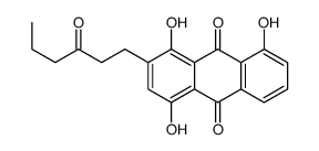 1,4,8-trihydroxy-2-(3-oxohexyl)anthracene-9,10-dione结构式