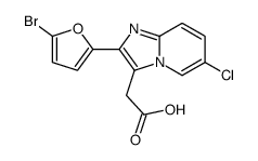 2-[2-(5-bromofuran-2-yl)-6-chloroimidazo[1,2-a]pyridin-3-yl]acetic acid Structure