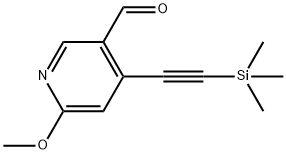 3-Pyridinecarboxaldehyde, 6-methoxy-4-[2-(trimethylsilyl)ethynyl]- Structure