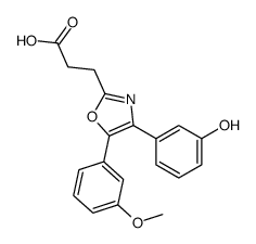 3-[4-(3-hydroxyphenyl)-5-(3-methoxyphenyl)-1,3-oxazol-2-yl]propanoic acid Structure