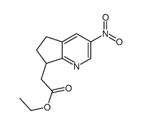 2-(3-硝基-6,7-二氢-5H-环戊并[b]吡啶-7-基)乙酸乙酯结构式