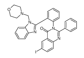 6-iodo-3-[2-[1-(morpholin-4-ylmethyl)benzimidazol-2-yl]phenyl]-2-phenylquinazolin-4-one结构式