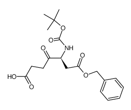 (3S)-tert-butoxycarbonylamino-4-oxoheptanedioic acid 1-benzyl ester Structure