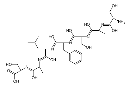 (2S)-2-[[(2S)-2-[[(2S)-2-[[(2S)-2-[[(2S)-2-[[(2S)-2-[[(2S)-2-amino-3-hydroxypropanoyl]amino]propanoyl]amino]-3-hydroxypropanoyl]amino]-3-phenylpropanoyl]amino]-4-methylpentanoyl]amino]propanoyl]amino]-3-hydroxypropanoic acid Structure
