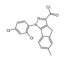 1-(2,4-Dichloro-phenyl)-6-methyl-1,4-dihydro-indeno[1,2-c]pyrazole-3-carbonyl chloride结构式