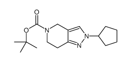 tert-butyl 2-cyclopentyl-6,7-dihydro-4H-pyrazolo[4,3-c]pyridine-5-carboxylate Structure