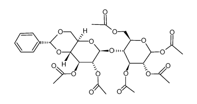 1,2,3,6,2',3'-hexa-O-acetyl-4',6'-O-benzylidene-cellobiose结构式