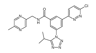 3-(6-chloropyridazin-3-yl)-5-(5-isopropyltetrazol-1-yl)-N-(5-methylpyrazin-2-yl-methyl)benzamide结构式