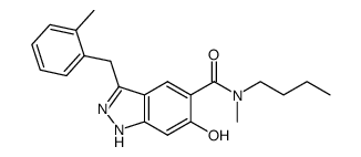 5-(N-butyl-N-methylaminocarbonyl)-3-(2-methylbenzyl)-6-hydroxy-1H-indazole结构式