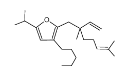 2-(2,6-dimethyl-2-vinyl-hept-5-enyl)-5-isopropyl-3-pentyl-furan结构式