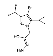 2-[4-Bromo-5-cyclopropyl-3-(difluoromethyl)-1H-pyrazol-1-yl]aceto hydrazide结构式