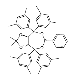 (3aR,8aR)-(-)-4,4,8,8-Tetrakis (3,5-dimethylphenyl)tetrahydro-2,2-dimethyl-6-phenyl-1,3-dioxolo[4,5-e]dioxaphosphepin Structure