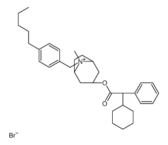 [(1S,5R)-8-methyl-8-[(4-pentylphenyl)methyl]-8-azoniabicyclo[3.2.1]octan-3-yl] 2-cyclohexyl-2-phenylacetate,bromide结构式