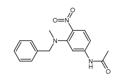 N-(3-(benzyl(methyl)amino)-4-nitrophenyl)acetamide结构式