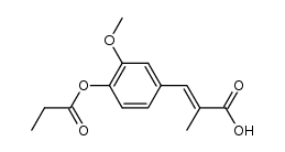 3-(3-methoxy-4-propionyloxy-phenyl)-2-methyl-acrylic acid Structure