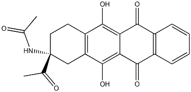 Acetamide, N-[(2R)-2-acetyl-1,2,3,4,6,11-hexahydro-5,12-dihydroxy-6,11-dioxo-2-naphthacenyl]- Structure