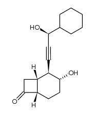 (3'S,1S,2S,3R,6S)-2-(3'-cyclohexyl-3'-hydroxyprop-1'-ynyl)-3-hydroxybicyclo[4.2.0]octan-7-one结构式