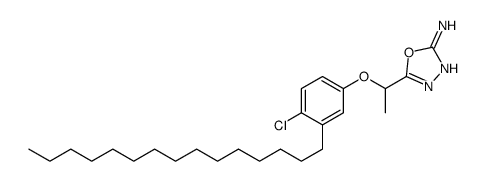 1,3,4-Oxadiazol-2-amine, 5-(1-(4-chloro-3-pentadecylphenoxy)ethyl)-结构式