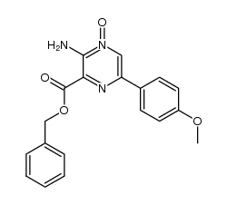 2-amino-3-benzyloxycarbonyl-5-(p-methoxyphenyl)pyrazine 1-oxide Structure