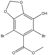 4,6-Dibromo-7-hydroxy-benzo[1,3]dioxole-5-carboxylic acid methyl ester Structure