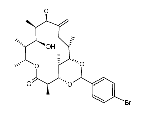 (1S,2R,5R,6R,7R,8R,9R,12S,13S,17R)-15-(4-bromophenyl)-7,9-dihydroxy-2,5,6,8,12,17-hexamethyl-10-methylene-4,14,16-trioxabicyclo[11.3.1]heptadecan-3-one结构式