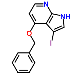 3-碘-4-苄氧基-7-氮杂吲哚结构式