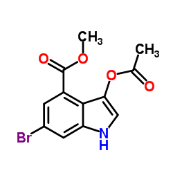 Methyl 3-acetoxy-6-bromo-1H-indole-4-carboxylate结构式