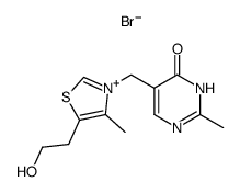 5-(2-hydroxy-ethyl)-4-methyl-3-(2-methyl-6-oxo-1,6-dihydro-pyrimidin-5-ylmethyl)-thiazolium, bromide结构式
